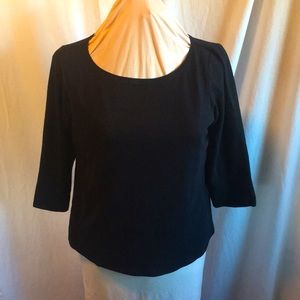 Eileen Fisher 3/4 sleeve black jersey tee shirt